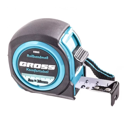 Рулетка Komfortabel 5 м х 25 мм обрезиненный корпус Gross 32562 купить в Надыме