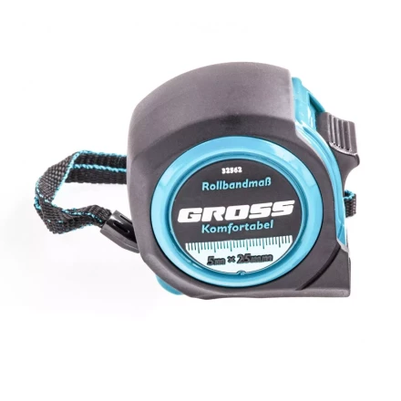 Рулетка Komfortabel 5 м х 25 мм обрезиненный корпус Gross 32562 купить в Надыме