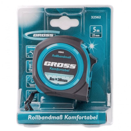 Рулетка Komfortabel 5 м х 25 мм обрезиненный корпус Gross 32562 купить в Надыме