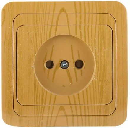 Розетка СВЕТОЗАР "ГАММА" без заземления, одинарная, цвет ольха, 16А/~250В SV-54100-A купить в Надыме