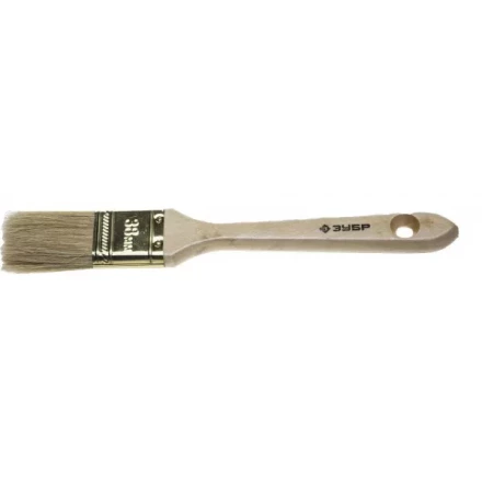 Кисть плоская  ЗУБР "УНИВЕРСАЛ-ЭКСПЕРТ", натуральная щетина, деревянная ручка, 38мм 4-01005-038 купить в Надыме