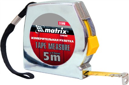 Рулетка Chrom 5 м x 13 мм хромированный корпус  MATRIX 31040 купить в Надыме