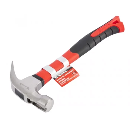 Молоток-гвоздодер ''optimal'' 450 г боек c магнитом фибергласовая обрезиненная рукоятка MATRIX 10454 купить в Надыме