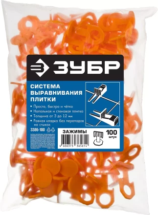 ЗУБР СВП, 1,7 мм, зажим, 100 шт, система выравнивания плитки (3386-100) купить в Надыме