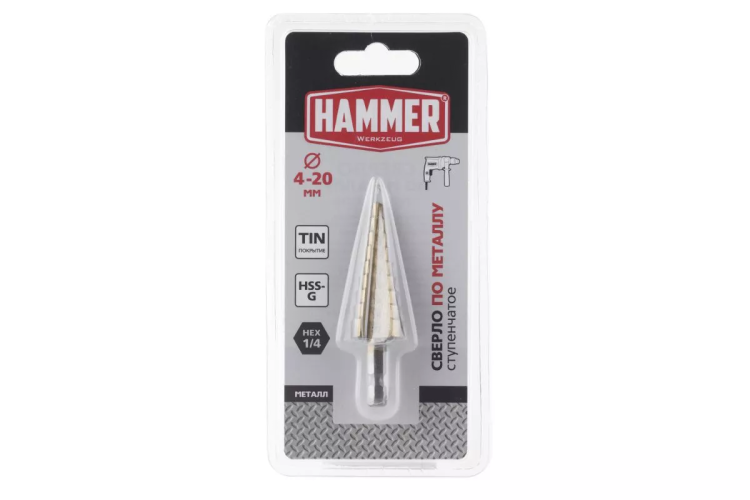 Сверло по металлу HAMMER Ф20х75мм (DR MT ST 4,0-20,0 мм*75/8мм) купить в Надыме