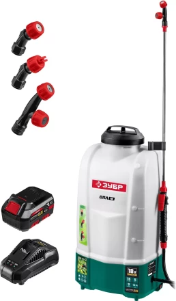 ЗУБР 15 л, 1 АКБ 4 А·ч, аккумуляторный опрыскиватель (ОПЛ-15-41) купить в Надыме