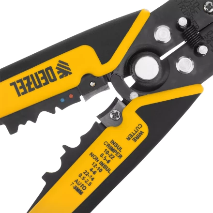 Щипцы для зачистки электропроводов 0,2-6 мм2, функция обрезания проводов Denzel 17742 купить в Надыме