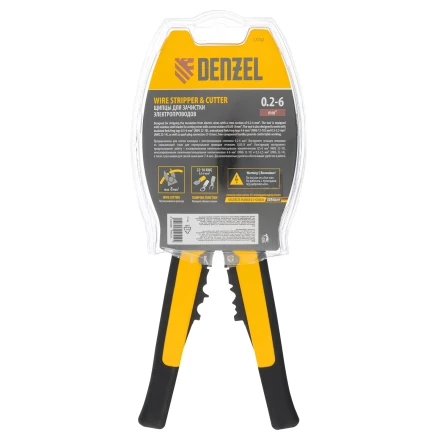 Щипцы для зачистки электропроводов 0,2-6 мм2, функция обрезания проводов Denzel 17742 купить в Надыме