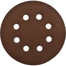Круг шлифовальный ЗУБР &quot;СТАНДАРТ&quot; из абразивной бумаги на велкро основе, 8 отв., Р120, 125мм, 5шт 35350-125-120