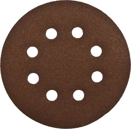 Круг шлифовальный ЗУБР "СТАНДАРТ" из абразивной бумаги на велкро основе, 8 отв., Р120, 125мм, 5шт 35350-125-120 купить в Надыме