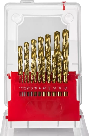 Набор свёрл по металлу с покр. нитрид титана ЗУБР ТИТАН, 29617-H19, в пласт боксе, HSS 1-10мм, 19 шт 29617-H19 купить в Надыме