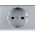 Розетка СВЕТОЗАР "ЭФФЕКТ" с заземлением, одинарная, без вставки и рамки, светло-серый металлик, 16А/~250В SV-54400-SM купить в Надыме