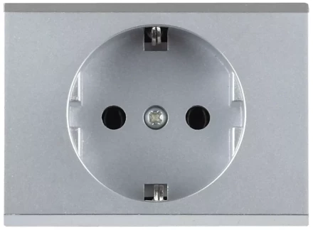 Розетка СВЕТОЗАР "ЭФФЕКТ" с заземлением, одинарная, без вставки и рамки, светло-серый металлик, 16А/~250В SV-54400-SM купить в Надыме