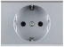 Розетка СВЕТОЗАР "ЭФФЕКТ" с заземлением, одинарная, без вставки и рамки, светло-серый металлик, 16А/~250В SV-54400-SM купить в Надыме