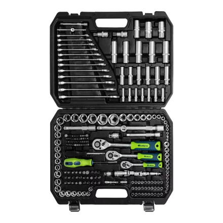 Набор инструментов Сибртех 14170, 1/2", 3/8", 1/4", пластиковый кейс 215 предм. купить в Надыме