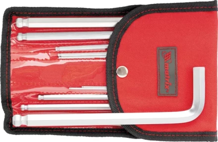 Набор ключей шестигранных имбусовых HEX, 1,5–12 мм, CrV, 10  шт., удлиненные с  шаром, сатин., чехол  MATRIX 12311 купить в Надыме