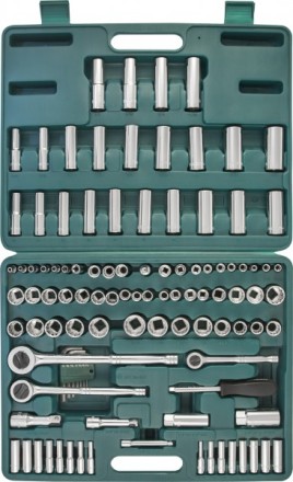 Набор головок торцевых  универсальный 1/2&quot; 1/4&quot; 3/8&quot;DR  5/32-15/16&quot;  4-22мм  ключи угловые 5/64&quot;-1/4&quot;  107предмета  S05Н48107S Jonnesway 48055 купить в Надыме
