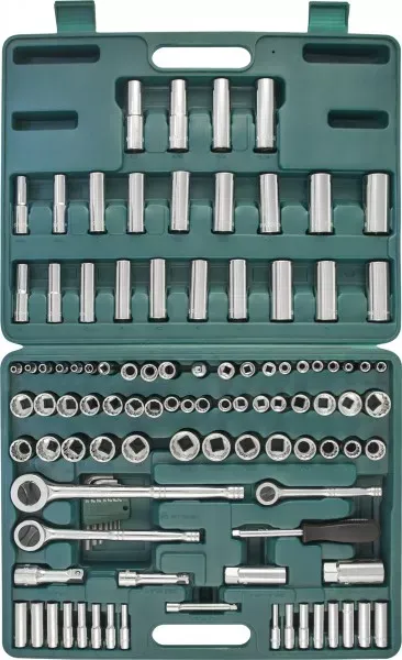 Набор головок торцевых  универсальный 1/2" 1/4" 3/8"DR  5/32-15/16"  4-22мм  ключи угловые 5/64"-1/4"  107предмета  S05Н48107S Jonnesway 48055 купить в Надыме