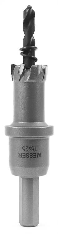 ТСТ коронка MESSER 18X25 с центрирующим сверлом и толкающей пружиной купить в Надыме