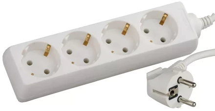 Удлинитель СВЕТОЗАР электрический с заземлением, евро, 4 гнезда, 2м SV-55043-2 купить в Надыме