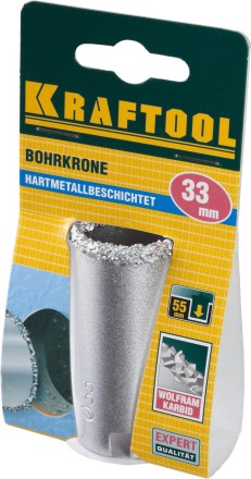 Коронка KRAFTOOL кольцевая с напылением из карбида вольфрама, 33мм 33401-33_z01 купить в Надыме