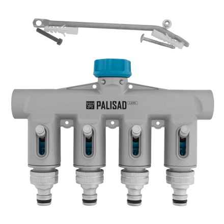 Разветвитель четырёхканальный Palisad 65833, с внутренней резьбой 3/4&quot;, алюминий, LUXE купить в Надыме