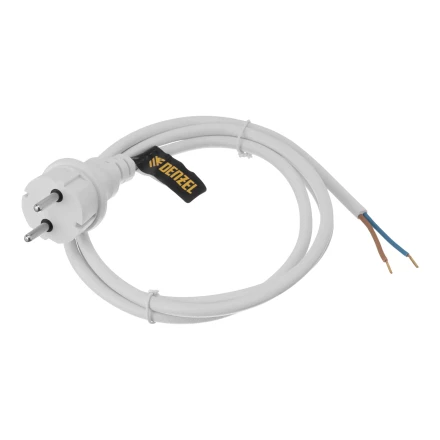 Шнур сетевой Denzel Energy Series, ПВС, 1,5 м, 2 x 1,5 мм, с неразборной вилкой, белый, 3 м, 37668 купить в Надыме