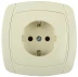 Розетка СВЕТОЗАР "CITY LIGHT" одинарная в сборе, с заземлением, цвет бежевый, 16А/~250В SV-54205-B купить в Надыме