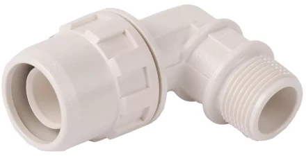 Муфта ЗУБР "ШиреФит" соединительная угловая 90°, "штуцер с гайкой - внешняя резьба", 20мм-3/4" 51465-20-3/4 купить в Надыме