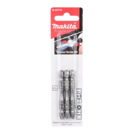 Биты Makita PZ3 65мм 3шт, 2-х сторонние (B-20725) купить в Надыме
