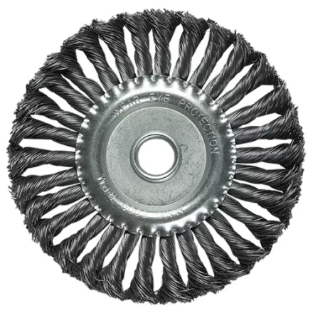 Щетка для УШМ 100 мм, посадка 22,2 мм, плоская, крученая металлическая проволока  MATRIX 74630 купить в Надыме