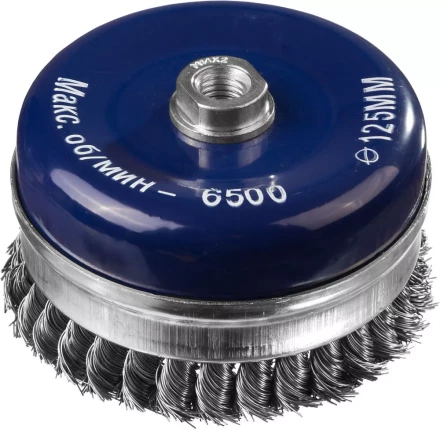 DEXX. Щетка чашечная усиленная для УШМ, жгутированная стальная проволока 0,5мм, 125ммхМ14 35106-125 купить в Надыме