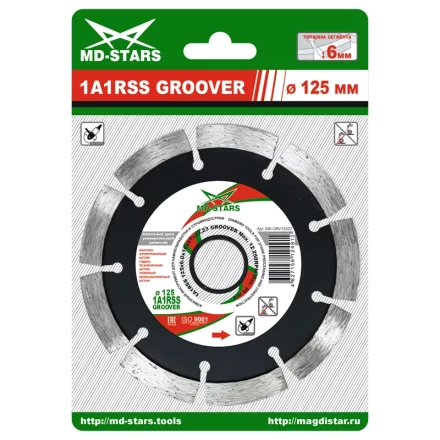 Диск алмазный по бетону 1A1RSS GROOVER MD-STARS 230*6.0*10*15T*22,23 mm купить в Надыме