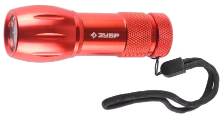Фонарь ЗУБР "МАСТЕР" ручной, алюминиевый корпус, 9 светодиодов, 3ААА, красный 56213-R купить в Надыме