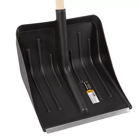 Лопата для уборки снега пластиковая, 405 х 420 х 1415 мм, деревянный черенок, Sparta 61640 купить в Надыме