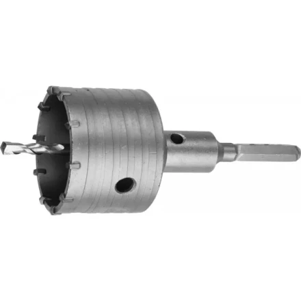 Коронка ЗУБР буровая, коническая посадка центрирующего сверла, шестигранный хвостовик, в сборе, 80мм 2917-80_z01 купить в Надыме