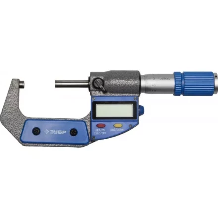 Микрометр ЗУБР "ЭКСПЕРТ" гладкий цифровой, МКЦ 50, диапазон 25-50мм, шаг измерения 0,001мм 34482-50 купить в Надыме
