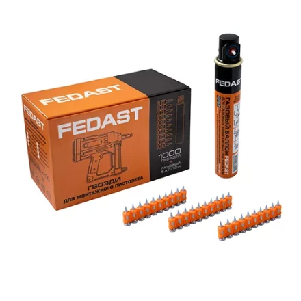Гвозди 3x19 мм с кованым наконечником Bullet point для монтажного пистолета с газовым баллоном 165 мм FEDAST fd3019mgbp купить в Надыме