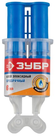 Клей ЗУБР эпоксидный, в двойном шприце, на блистере, 6 мл 41952 купить в Надыме