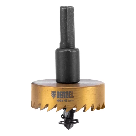 Коронка по металлу HSS, 42 мм, нитридтитановое покрытие Denzel 724114 купить в Надыме