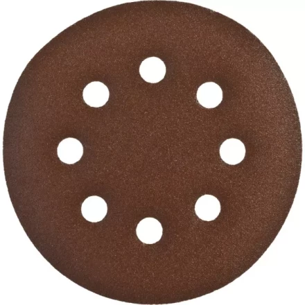 Круг шлифовальный ЗУБР "СТАНДАРТ" из абразивной бумаги на велкро основе, 8 отв., Р180, 125мм, 5шт 35350-125-180 купить в Надыме