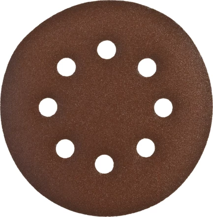 Круг шлифовальный ЗУБР "СТАНДАРТ" из абразивной бумаги на велкро основе, 8 отв., Р180, 125мм, 5шт 35350-125-180 купить в Надыме