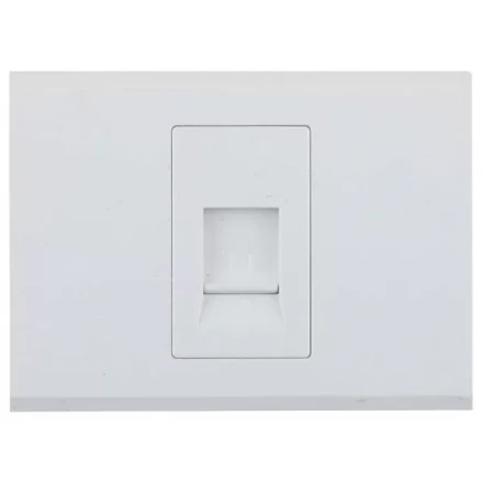Розетка СВЕТОЗАР "ЭФФЕКТ" телефонная, одинарная, без вставки и рамки, цвет белый SV-54417-W купить в Надыме