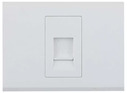 Розетка СВЕТОЗАР "ЭФФЕКТ" телефонная, одинарная, без вставки и рамки, цвет белый SV-54417-W купить в Надыме