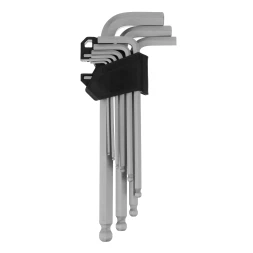 Набор ключей имбусовых Сибртех, HEX, 2-12 мм, CrV, 9 шт., удлиненные, с шаром, 123657