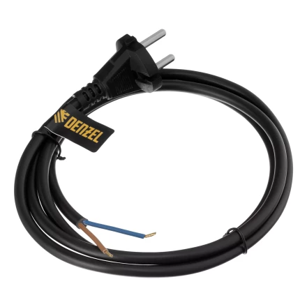 Шнур сетевой Denzel Energy Series, ПВС, 1,5 м, 2 x 1,5 мм, с неразборной вилкой, черный, 3 м, 37669 купить в Надыме