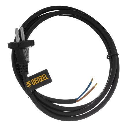 Шнур сетевой Denzel Energy Series, ПВС, 1,5 м, 2 x 1,5 мм, с неразборной вилкой, черный, 3 м, 37669 купить в Надыме