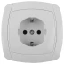 Розетка СВЕТОЗАР "CITY LIGHT" одинарная в сборе, с заземлением, цвет белый, 16А/~250В SV-54205-W купить в Надыме