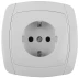 Розетка СВЕТОЗАР "CITY LIGHT" одинарная в сборе, с заземлением, цвет белый, 16А/~250В SV-54205-W купить в Надыме