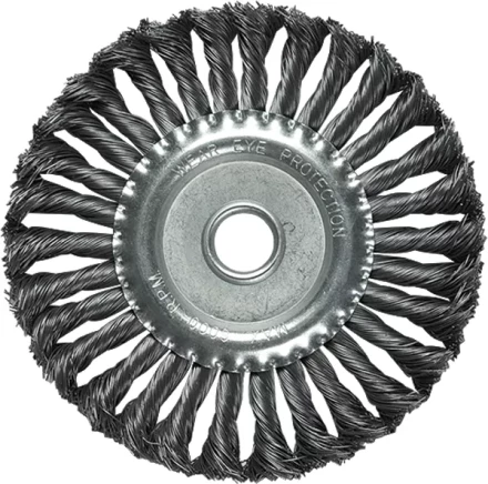 Щетка для УШМ 125 мм, посадка 22,2 мм, плоская, крученая металлическая проволока  MATRIX 74632 купить в Надыме